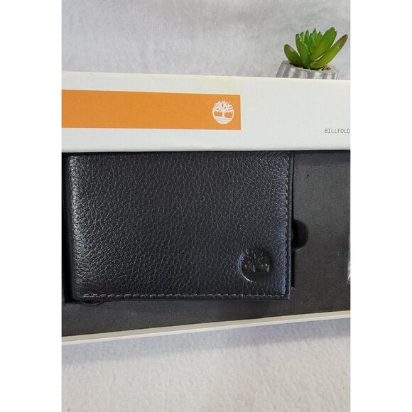 Lot Of‎ 2 Wallets Lauren Ralph Lauren Timberland Black Genuine Leather Billfold - Picture 8 of 11